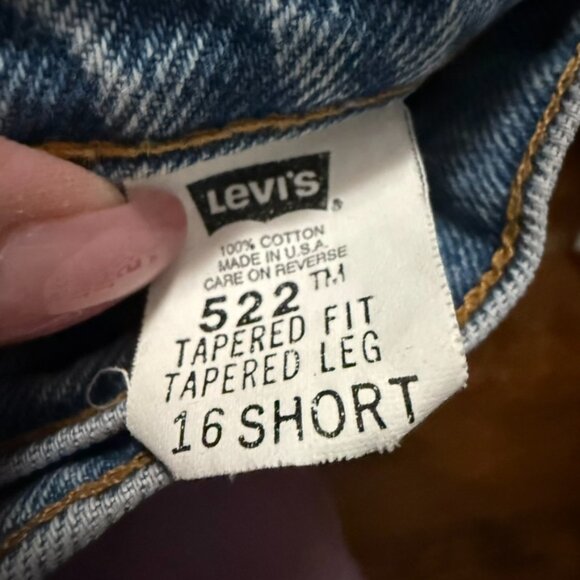 Vintage Levi's 522 High Rise Jeans‎ Women 16 Short Blue Denim Streetwear 90's - Picture 4 of 9